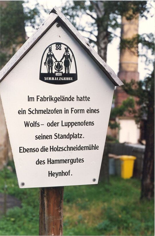 Informationsschild in Schmalzgrube