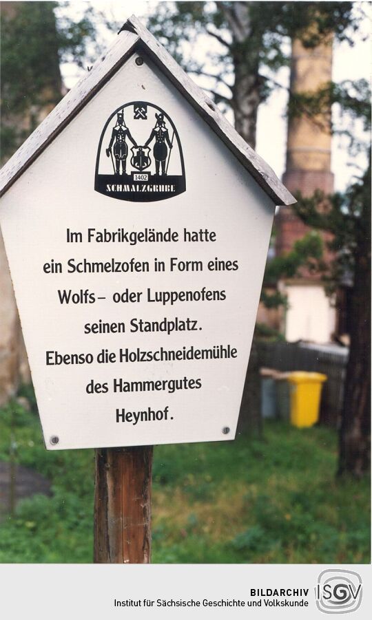 Informationsschild in Schmalzgrube