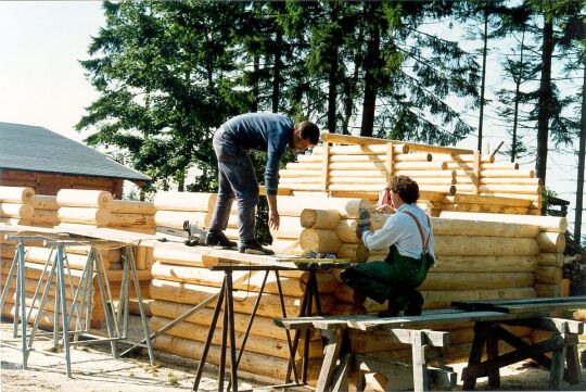 Blockhüttenbau am Scheibenberg