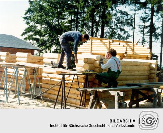 Blockhüttenbau am Scheibenberg