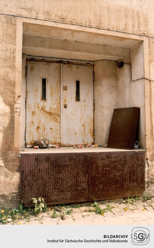 Transportrampe eines ehemaligen Lagerhauses in Bischofswerda