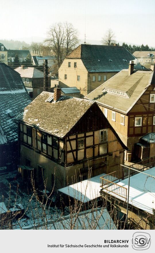 Blick vom Schmiedeberg in Cunewalde über Häuser