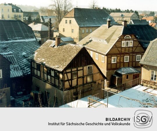Blick vom Schmiedeberg in Cunewalde über Wohnhäuser