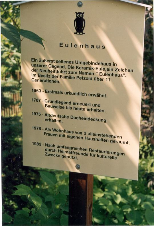 Lehrtafel zum Eulenhaus in St. Egidien