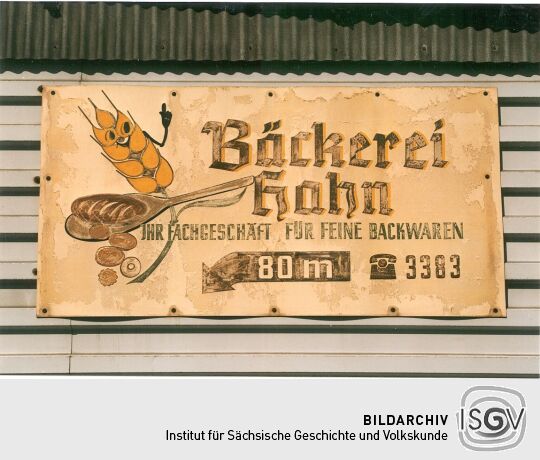 Reklameschild in Limbach-Oberfrohna