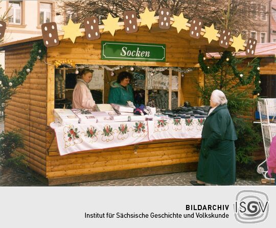 Verkaufsstand auf dem Bischofswerdaer Weihnachtsmarkt