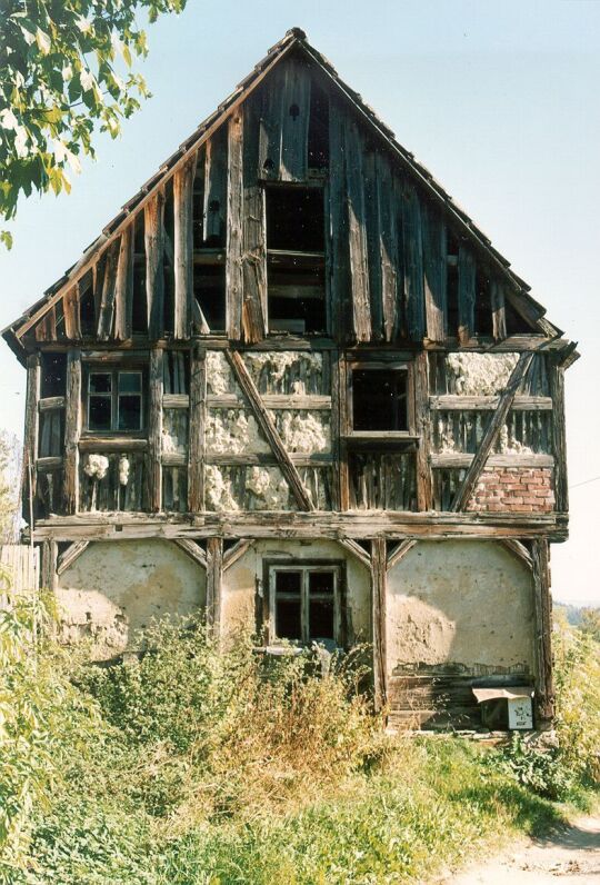 Giebel eines Fachwerkhauses in Unterwürschnitz