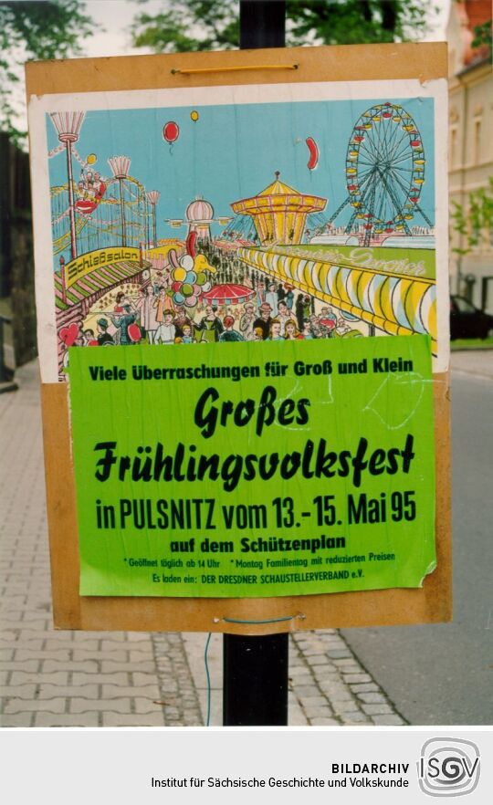 Werbeplakat für das Frühlingsfest in Pulsnitz