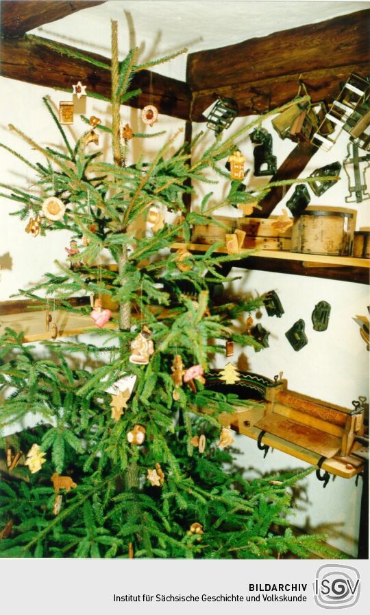 Weihnachtsbaum im Museum "Alte Pfefferküchlerei" in Weißenberg