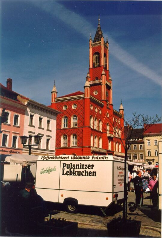 Verkaufswagen eines Pfefferküchlers auf dem Kamenzer Markt