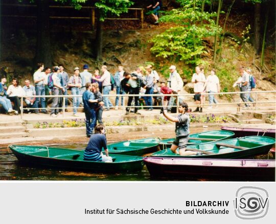 Ansicht des Amselsees bei Rathen zum Himmelfahrtstag