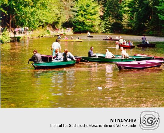 Ansicht des Amselsees bei Rathen zum Himmelfahrtstag