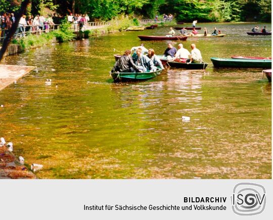 Ansicht des Amselsees bei Rathen zum Himmelfahrtstag
