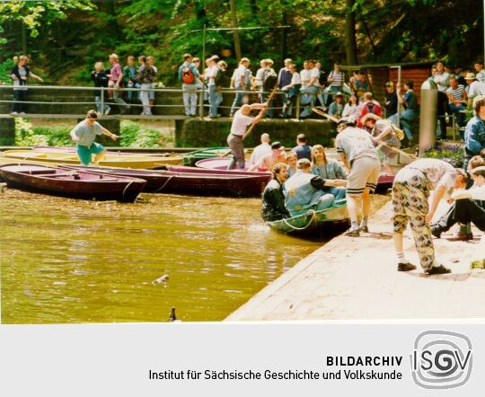 Ansicht des Amselsees bei Rathen zum Himmelfahrtstag