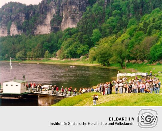 Anlegestelle an der Elbe in Rathen