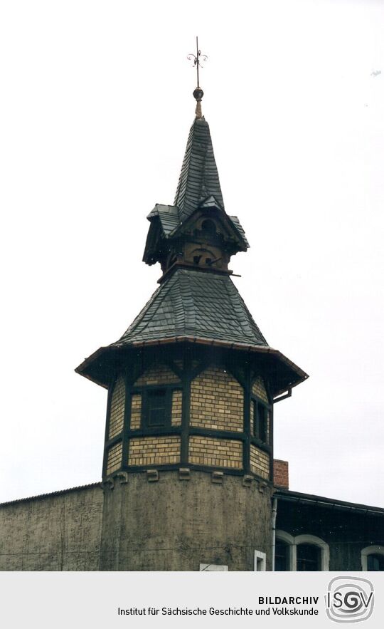 Meißen - Fachwerkturm am Gasthaus "Zum Holzhof" (Hochuferstrasse)