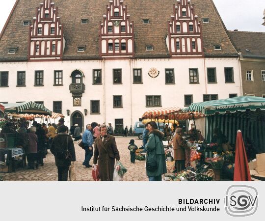 Markttag vor dem Meißner Rathaus