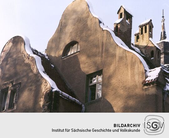 Giebel an der Rückseite des Elstraer Schlosses