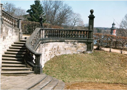 Treppenaufgang zum Fasanenschlößchen im Moritzburger Schloßpark