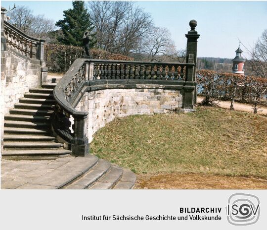 Treppenaufgang zum Fasanenschlößchen im Moritzburger Schloßpark