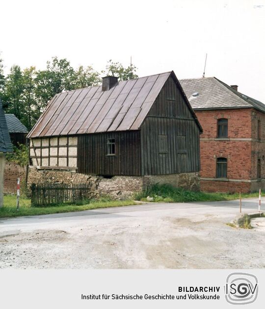 Teilweise verbretterte Fachwerkscheune in Wohlbach