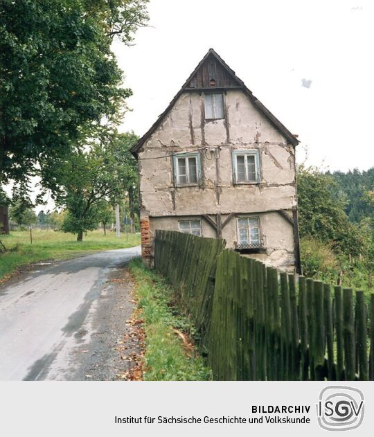 Wohnhaus mit verputzter Blockstube in Freiberg