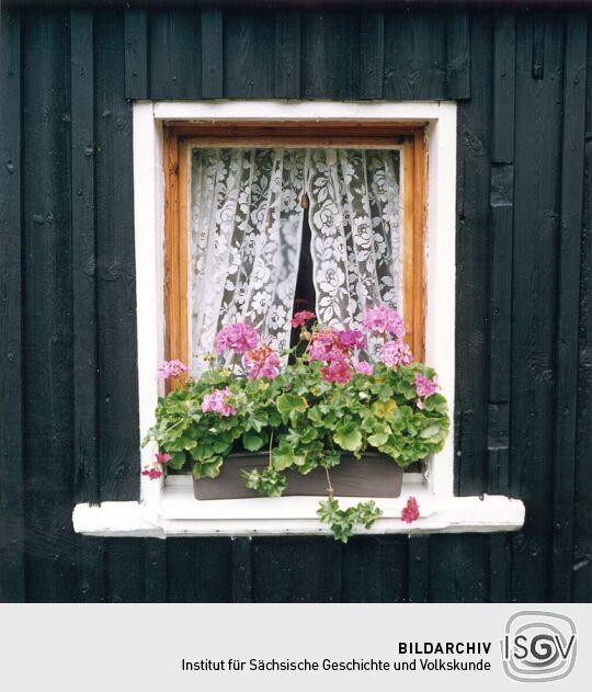 Fenster mit Blumenkasten in Landwüst