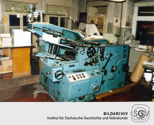 Druckautomat in einer Druckerei in Radeberg