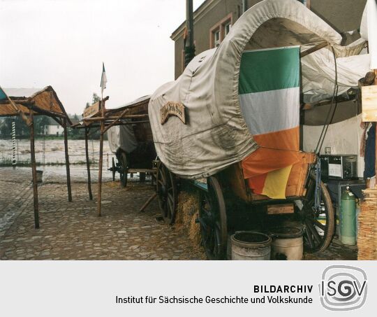 Planwagen auf dem historischen Markt