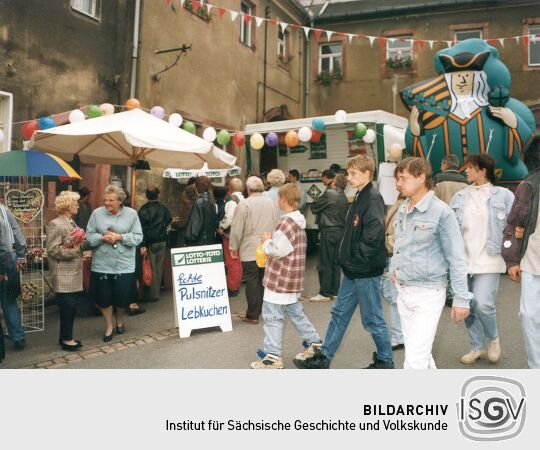 Pulsnitzer Lebkuchenstand auf dem Markt