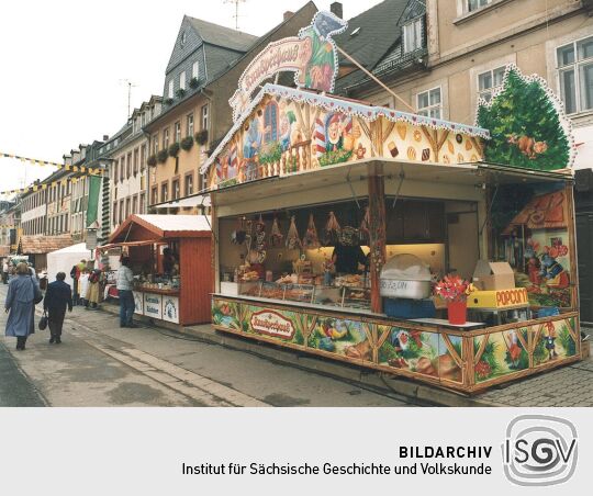 Süßwarenverkaufsstand auf dem Tag der Sachsen in Rochlitz