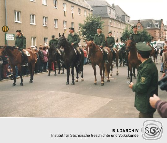 Berittene Polizei beim Festumzug zum Tag der Sachsen in Rochlitz