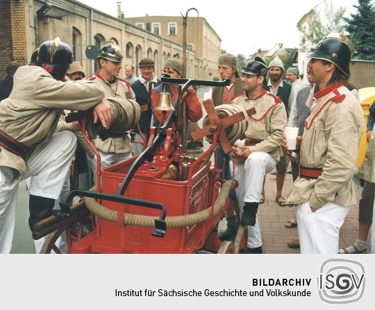 Historische Feuerwehruniform zum Tag der Sachsen in Rochlitz