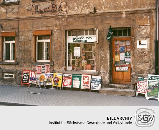 Zeitungsladen in  der Grimmasche Strasse in Trebsen