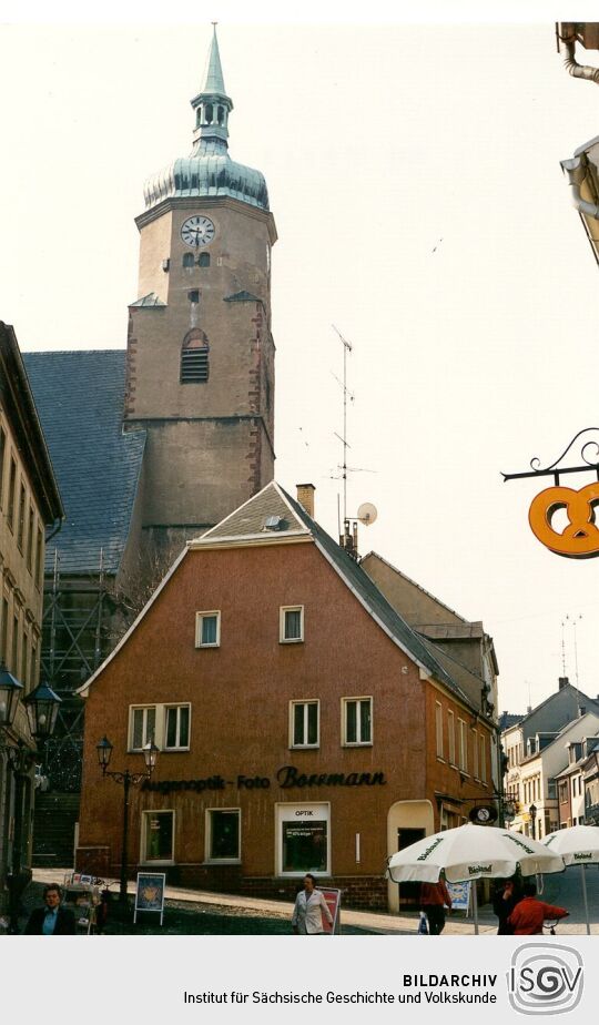 Wenceslaigasse mit Blick auf die evang. Stadtkirche in Wurzen