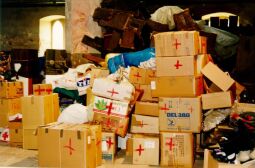 Bild: Spendenannahmestelle für Rumänien-Hilfe in der Stadtkirche Wurzen