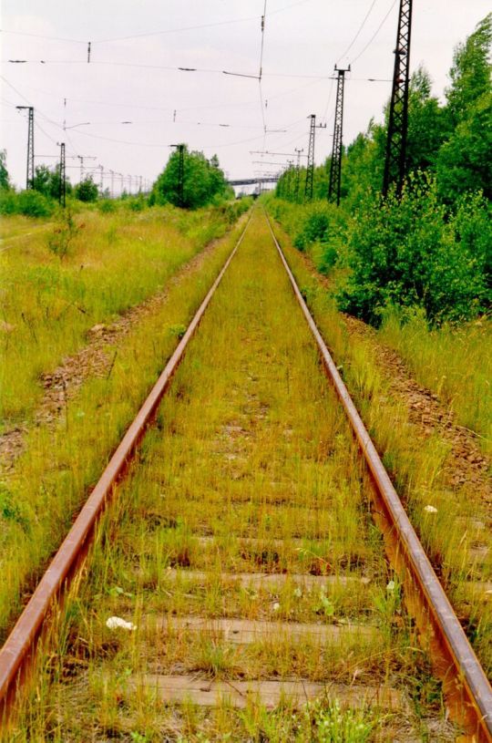 Gleisanlage eines ehemaligen Tagebaus bei Espenhain