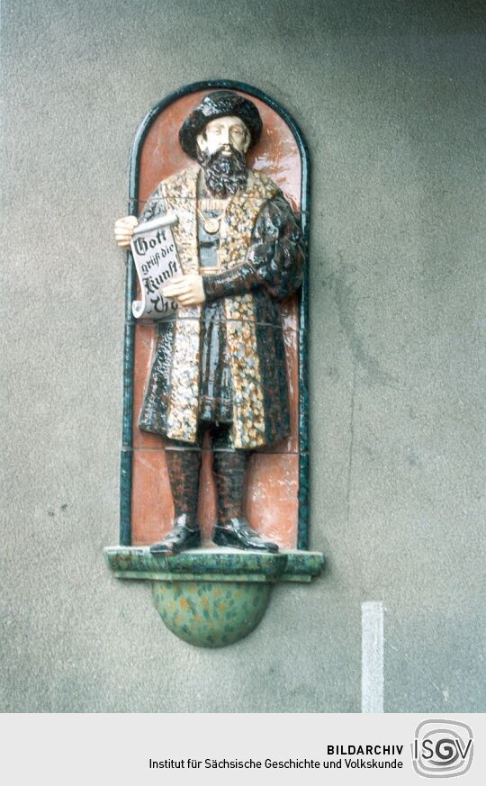 Hauswand der ehemaligen Buchdruckerei in Frohburg