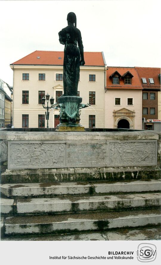 Brunnen auf dem Markt von Crimmitschau