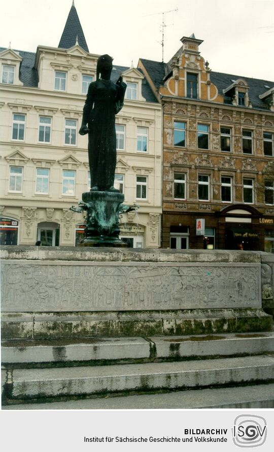 Brunnen auf dem Markt in Crimmitschau