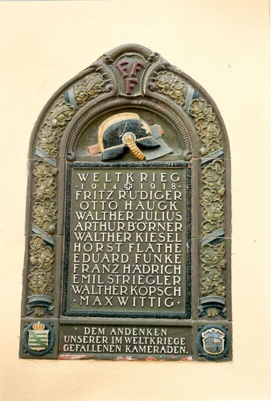 Gedenktafel der Feuerwehr in Frohburg