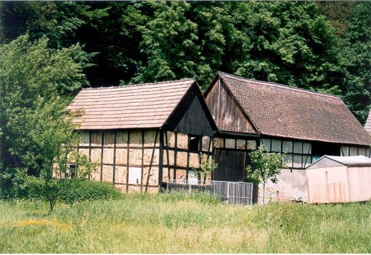 Fachwerkscheunen am ehemaligen Rittergut in Streitwald