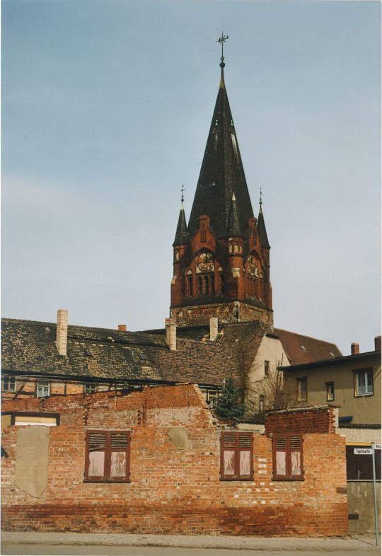 Blick zur Kirche in Schkeuditz