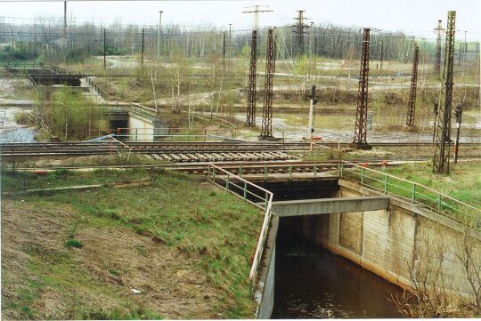 Industrielandschaft an der Pleiße bei Lobstädt