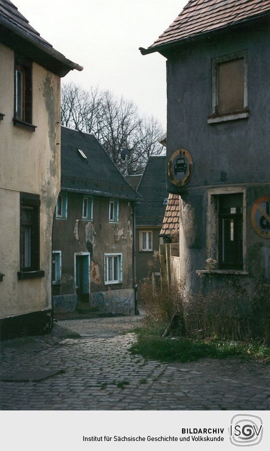 Straßeneinengung in Meerane