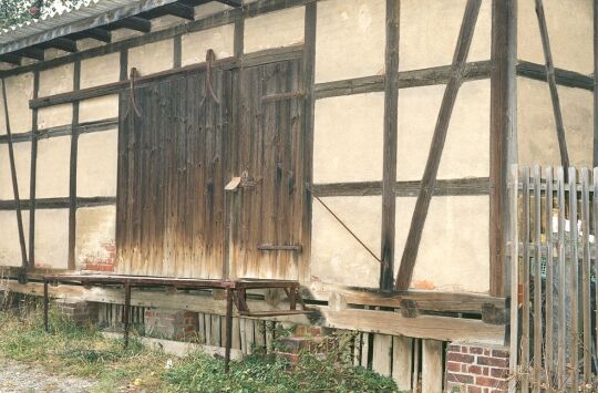 Detail einer Fachwerkscheune in Königswalde