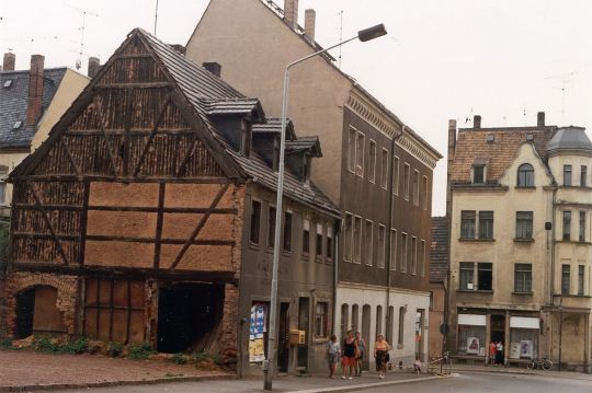 Blick Zwickauer Straße zur August-Bebel-Straße in Werdau