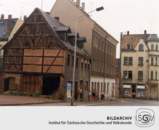 Blick Zwickauer Straße zur August-Bebel-Straße in Werdau