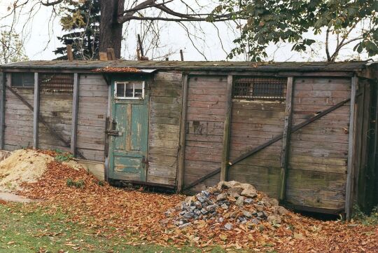 In Schönfels - Eisenbahnwagen zum Schuppen umfunktioniert