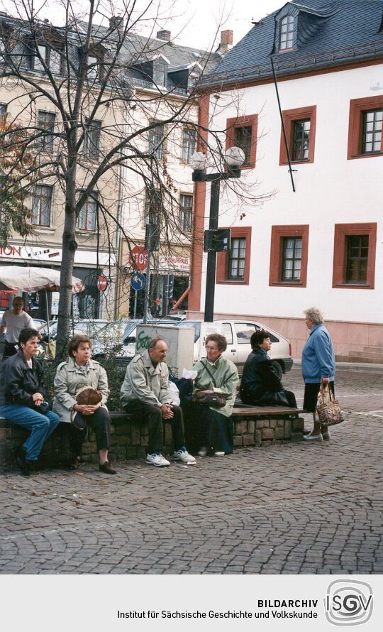 Auf dem Marktplatz in Meerane